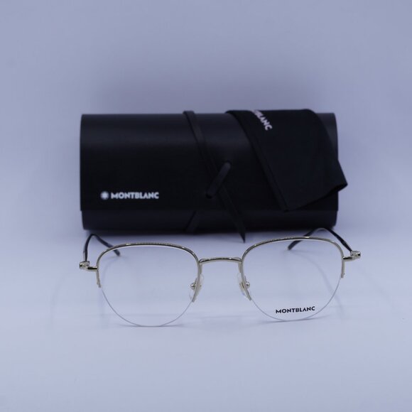 Montblanc MB0129O 004 Aviator Eyeglasses 52mm – Gold - Picture 4 of 12